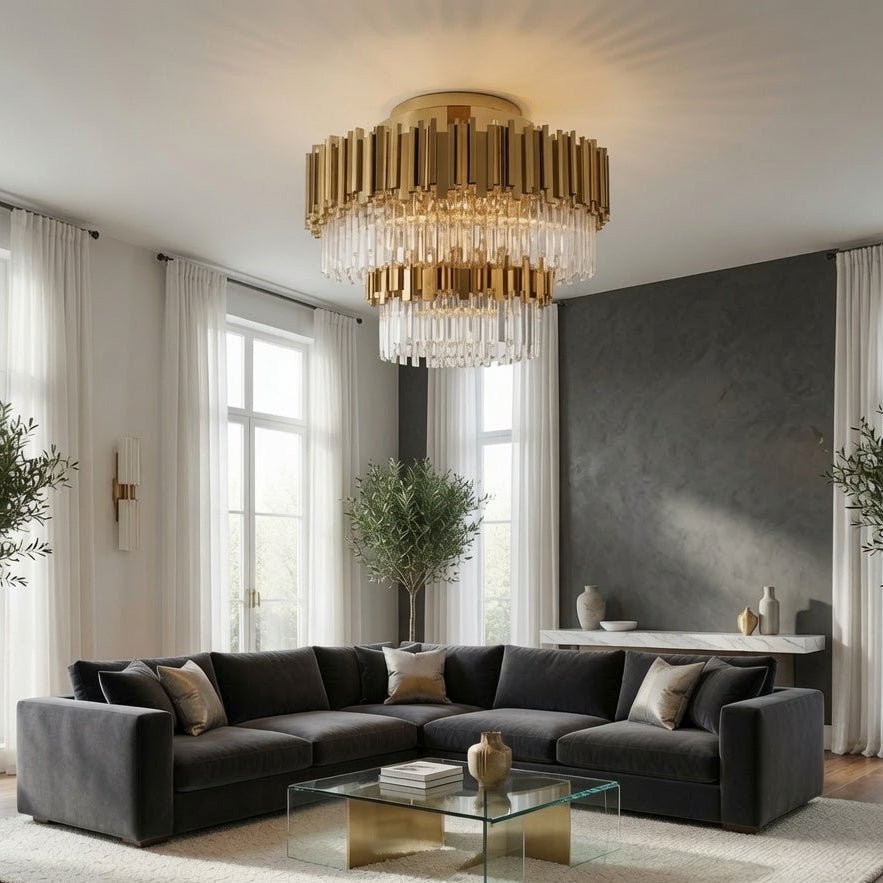 buyGio 4-Tier Flush Mount Crystal Chandelier - Morsale