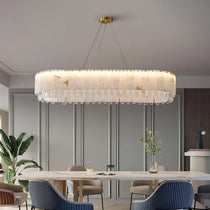 buyStuart Modern Marble & Crystal Dining Room Chandelier - Morsale