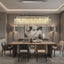 Stefano rectangular crystal dining chandelier in black