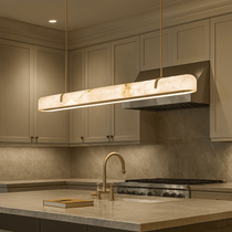 Windsor marble linear dining chandelier full view