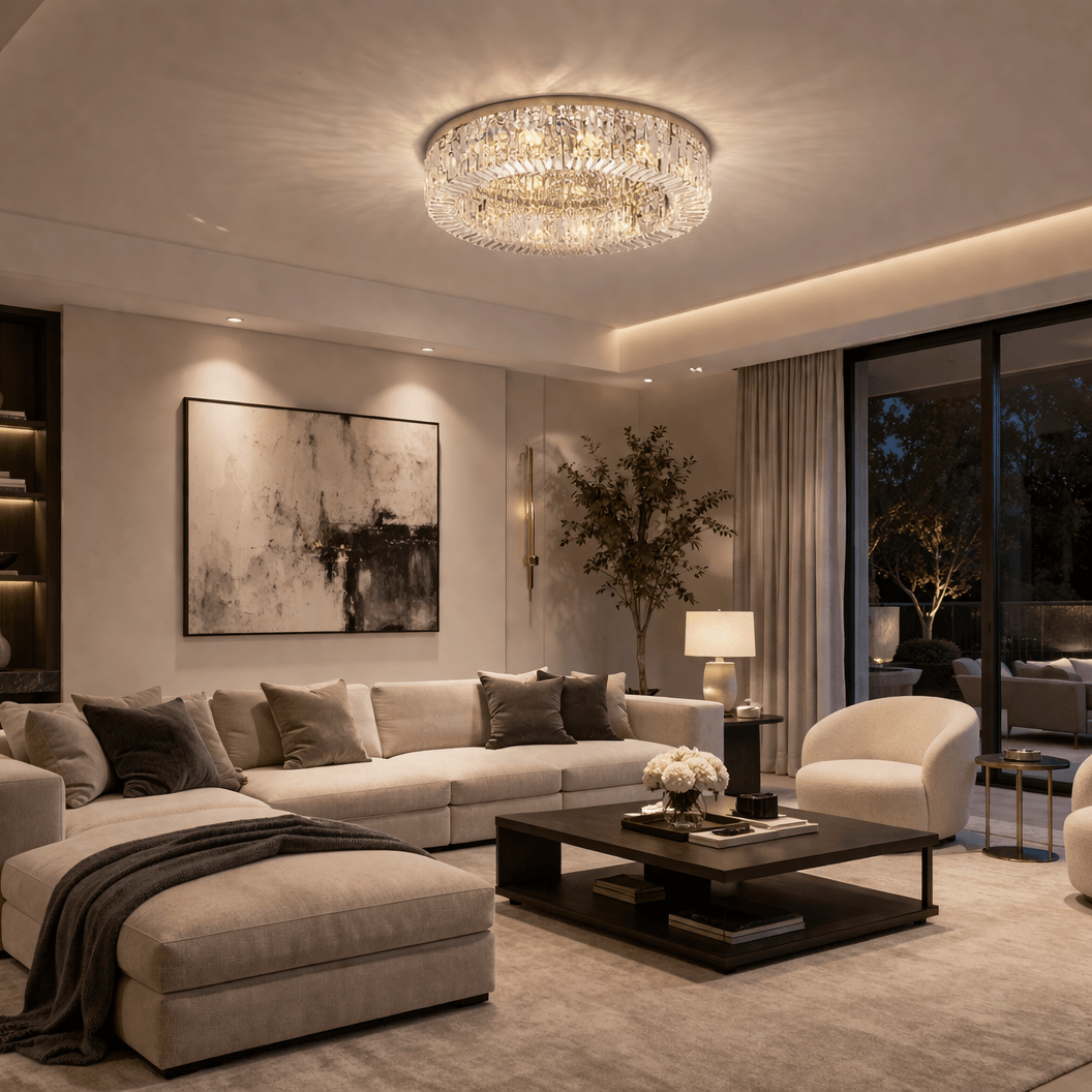 Gio Crystal Flush Mount Ceiling Chandelier Secondary image