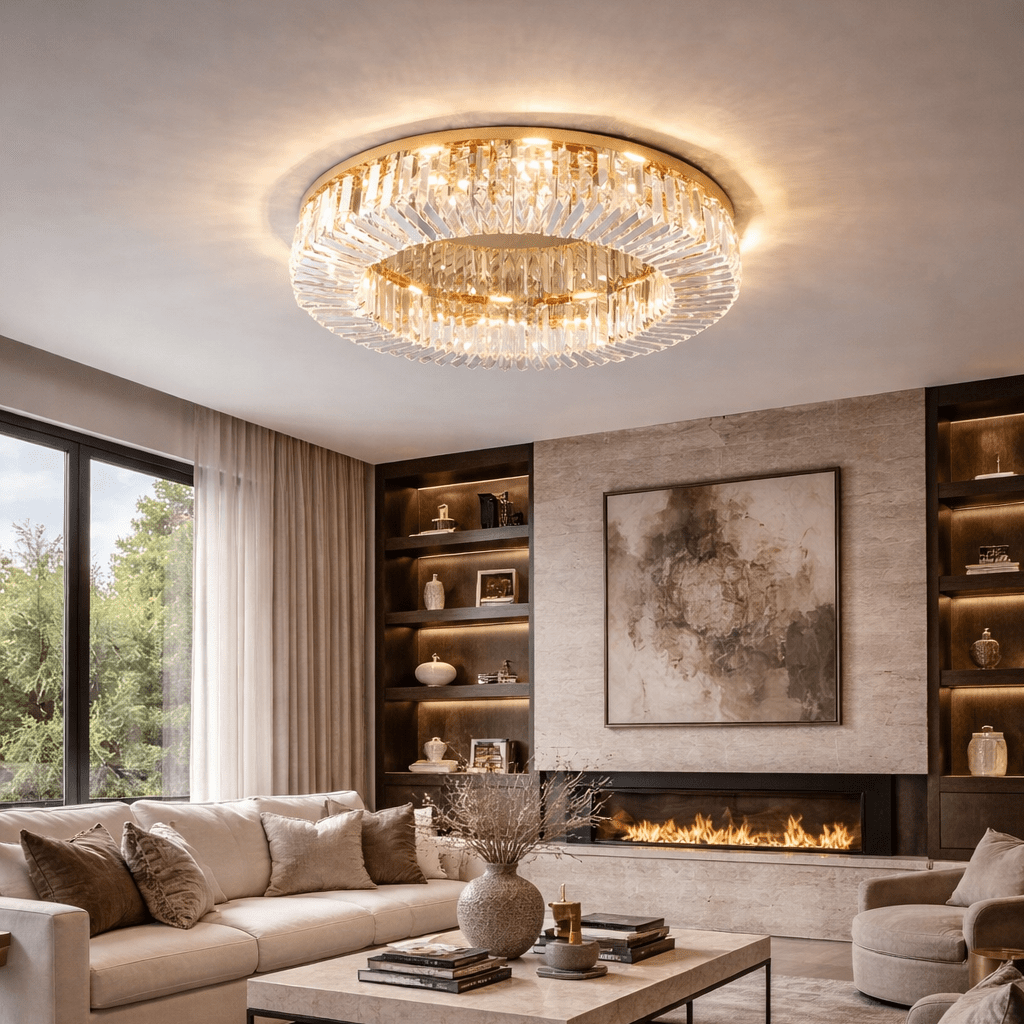 buyGio Crystal Flush Mount Chandelier - Morsale