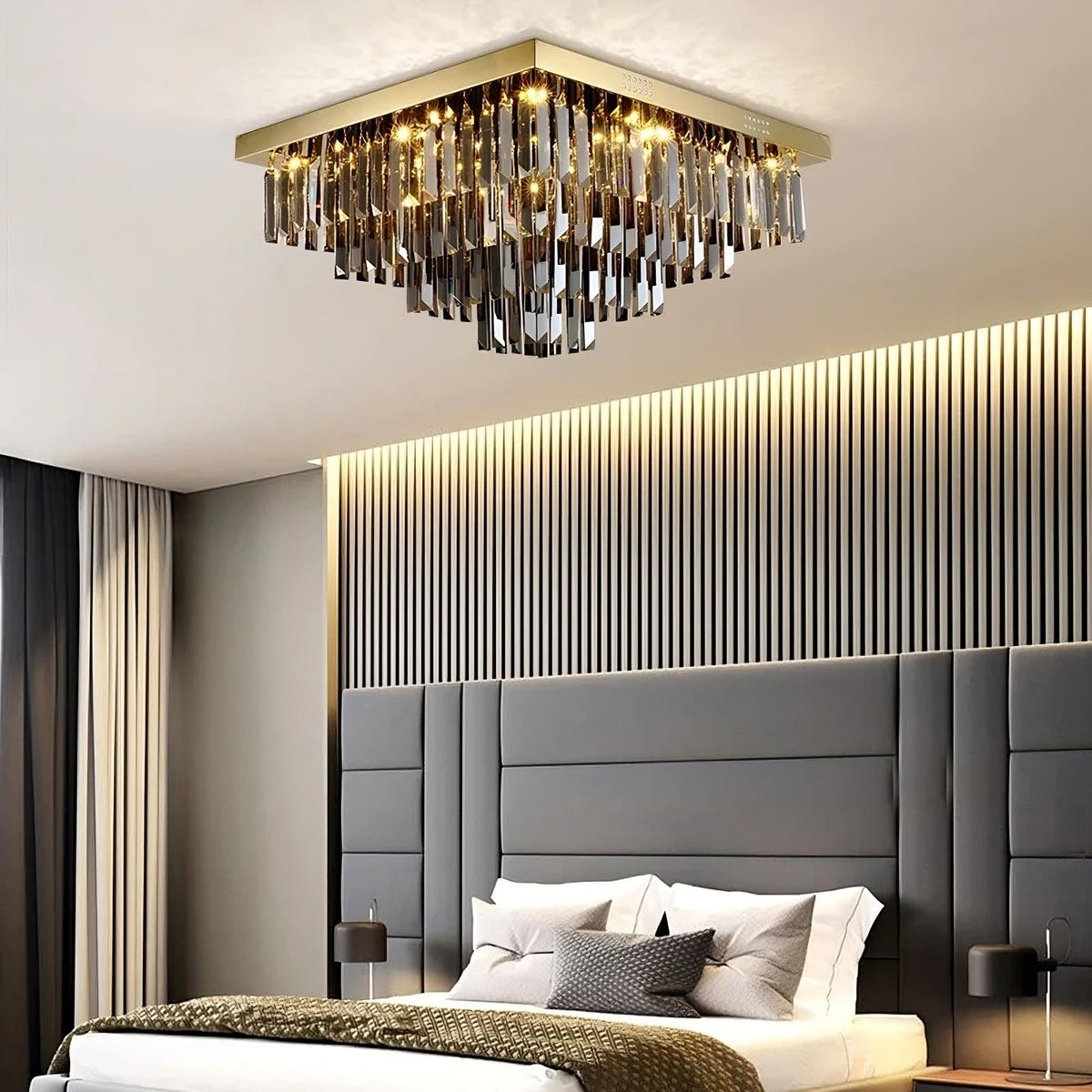 buyGio Smoke Grey Crystal Chandelier - Morsale Main image