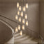 Lunara marble chandelier with veined stone pendants full view
