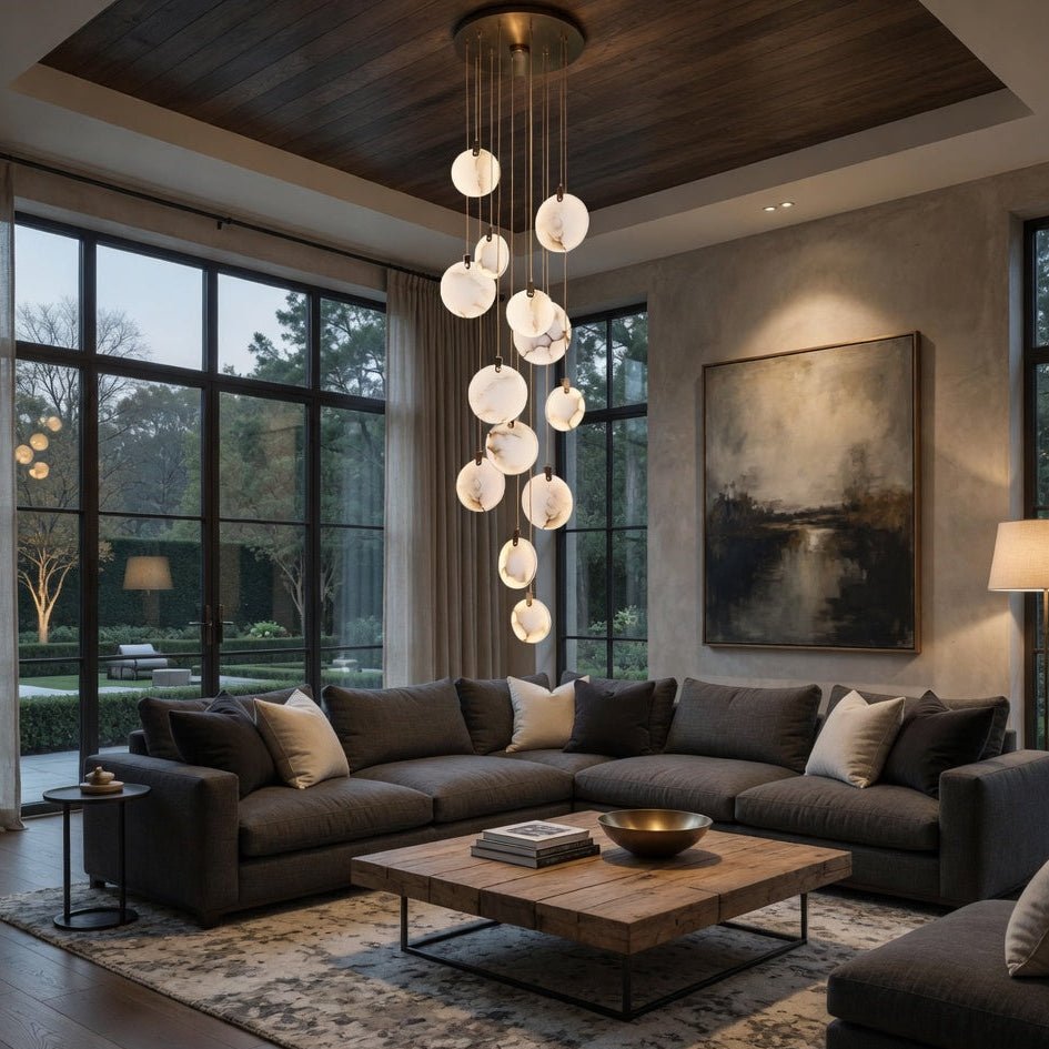 buyMoonshade Marble Disc Chandelier - Morsale Main image