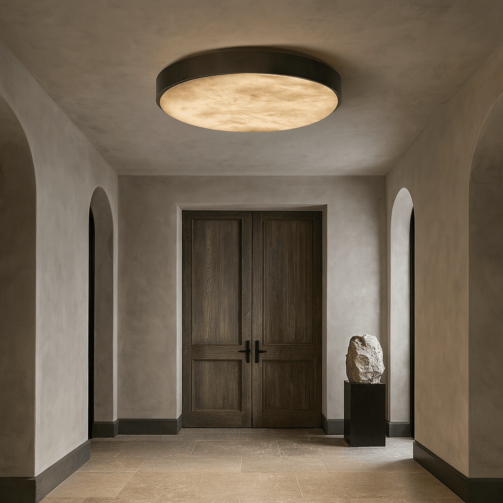 Laurel marble flush mount ceiling light full view Main image