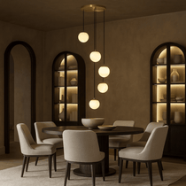 Brighton marble chandelier side profile