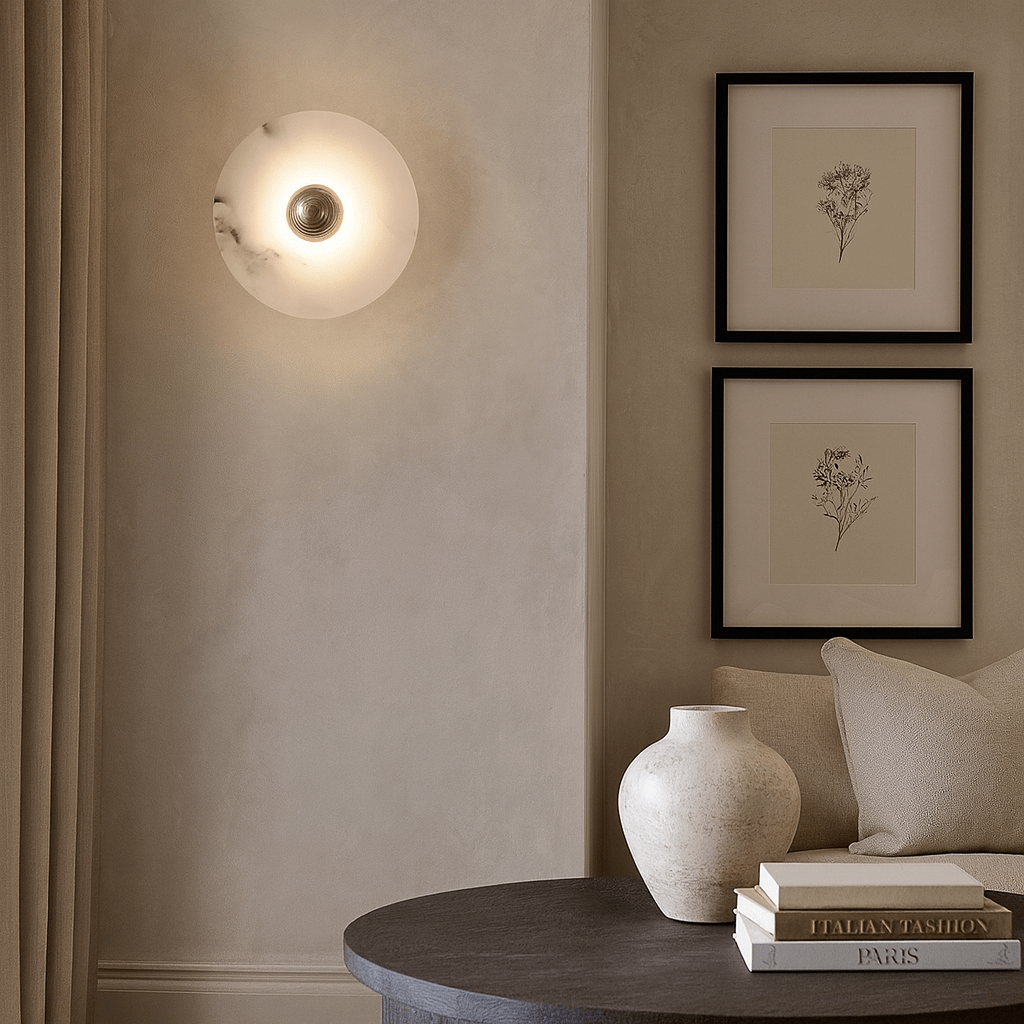 buyMoonshade Marble Disc Wall Sconce - Morsale