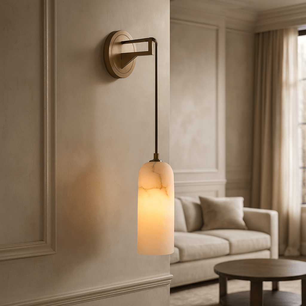 Lucera Marble & Brass Wall Sconce Secondary image