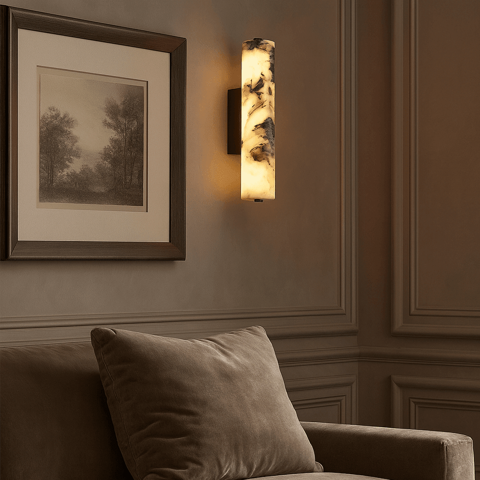 Valmont Marble Cylinder Wall Sconce Secondary image
