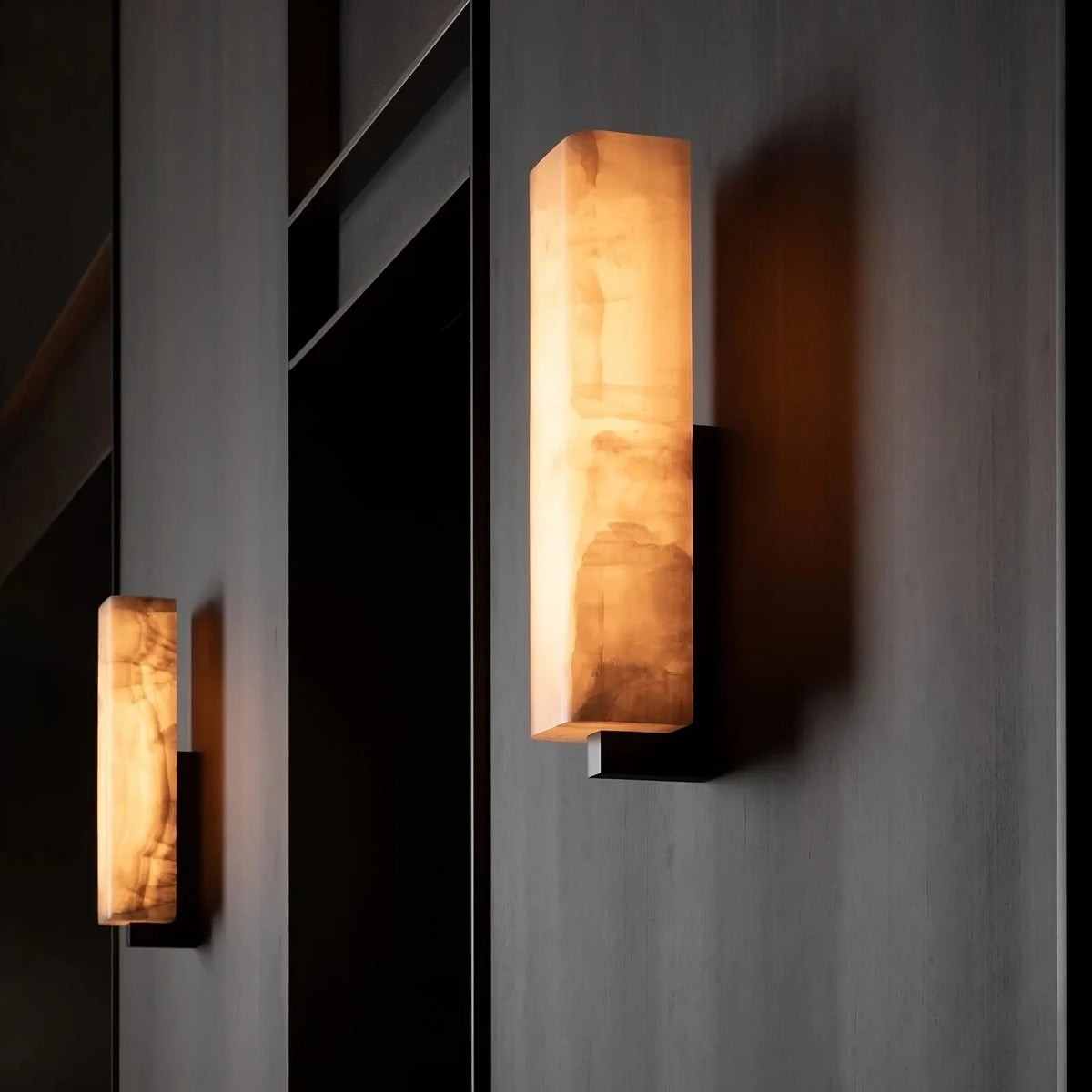 Alton marble wall sconce full view Main image