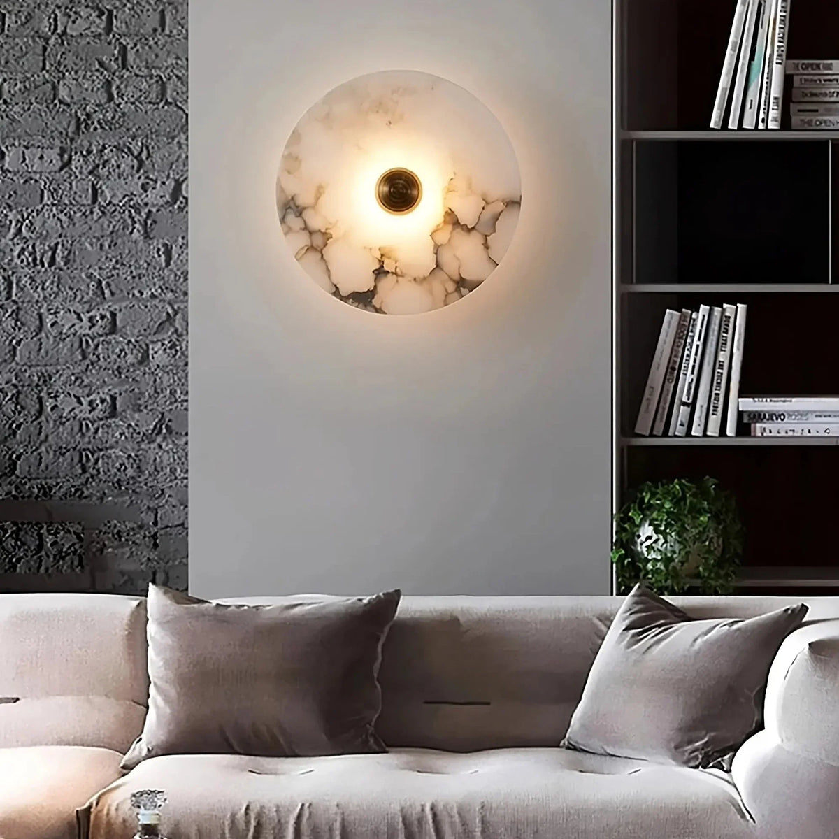buyMoonshade Marble Disc Wall Sconce - Morsale Main image
