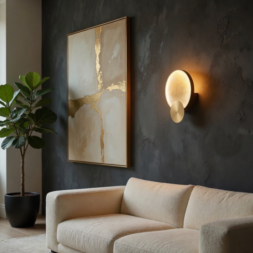 Barley Marble & Brass Wall Sconce Secondary image