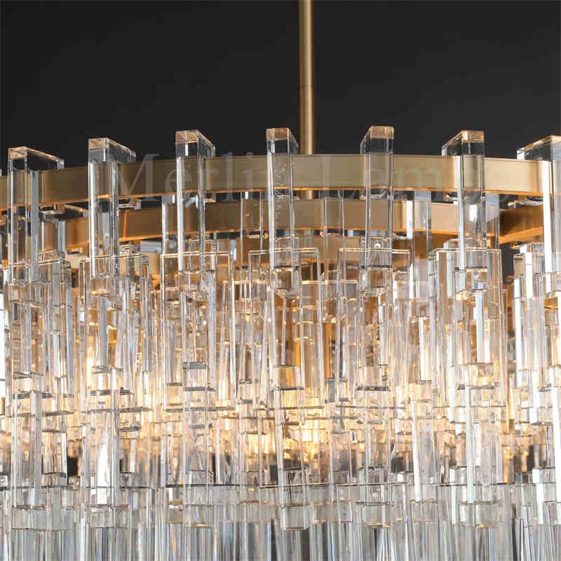 Melody K9 Crystal Round Chandelir for Living Room Bedroom, Kitchen Island