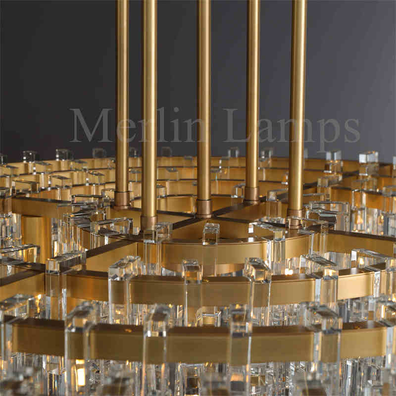Melody K9 Crystal Round Chandelir for Living Room Bedroom, Kitchen Island