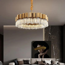 buyMilano Brushed Gold Crystal Chandelier - Morsale