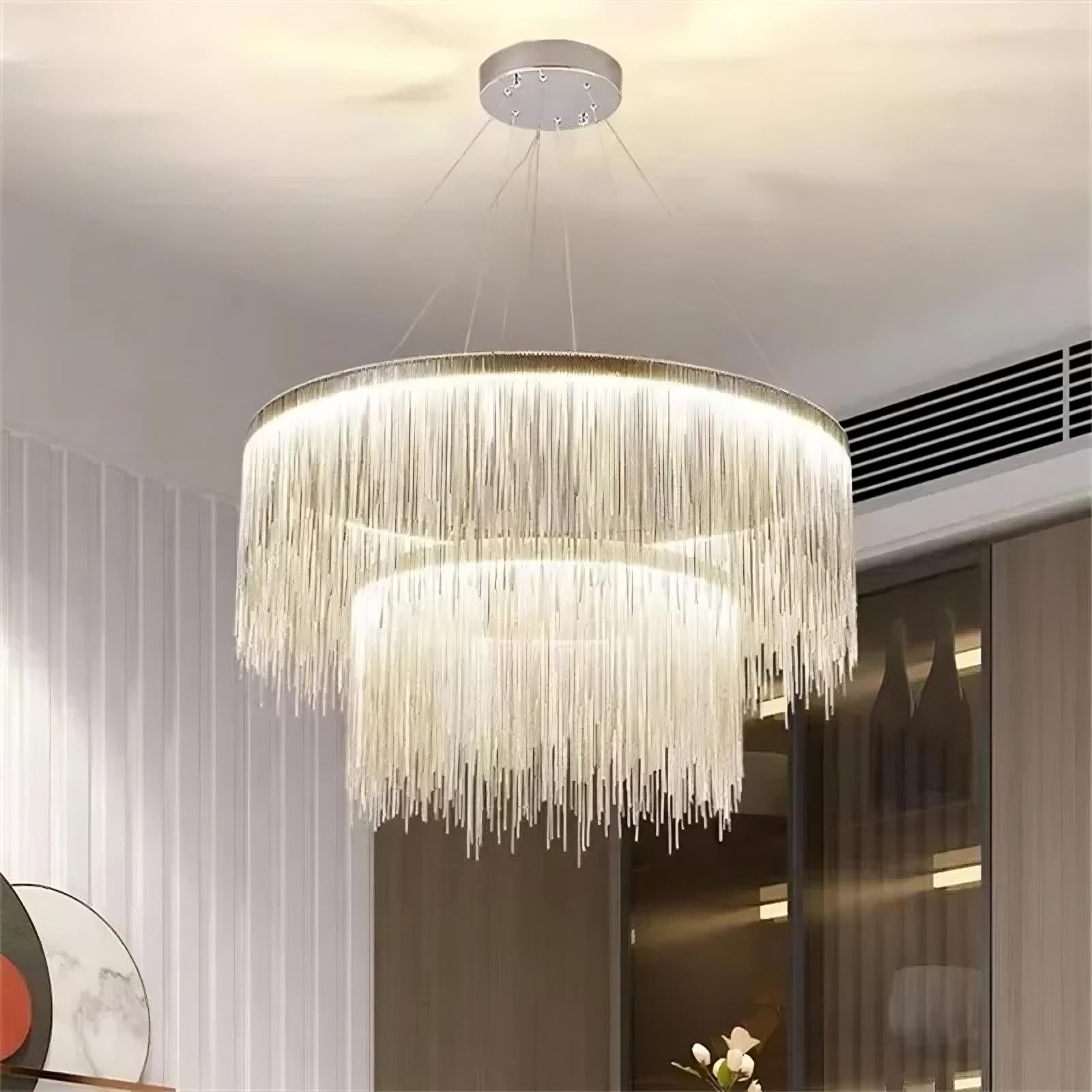 Cadena Two-Tier Chain Tassel Chandelier Secondary image