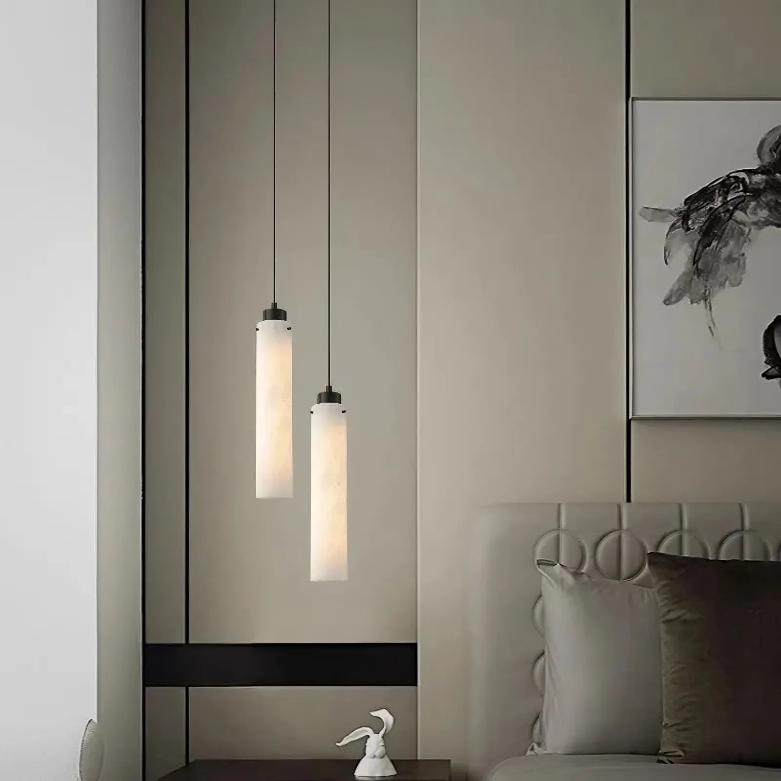 Noir Black Marble Column Pendant Secondary image