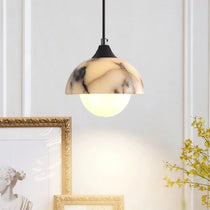 Aeris natural marble pendant side profile