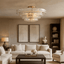 Riviera 35-inch flush mount chandelier full view