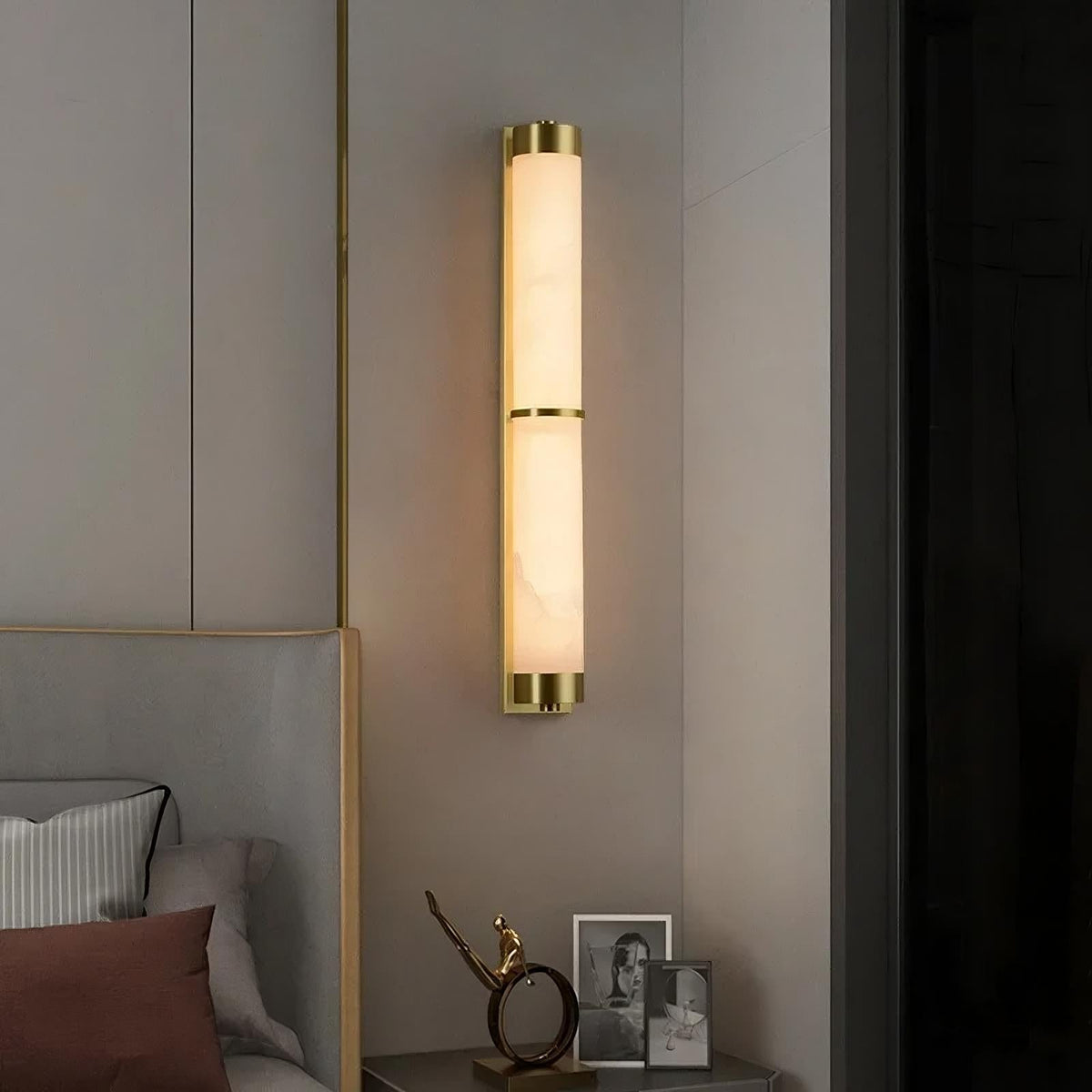 buyValle Marble & Brass Wall Sconce - Morsale