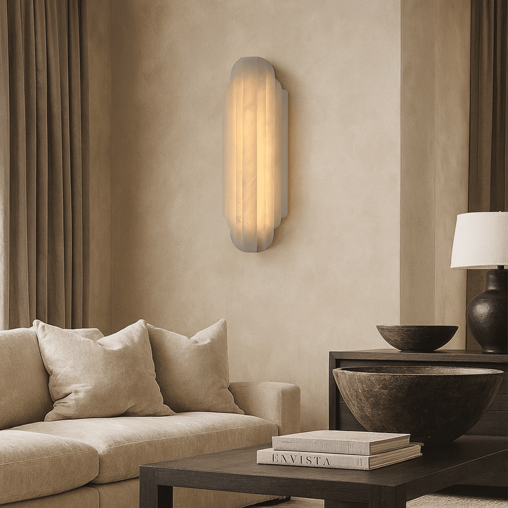 Arina marble wall sconce full view