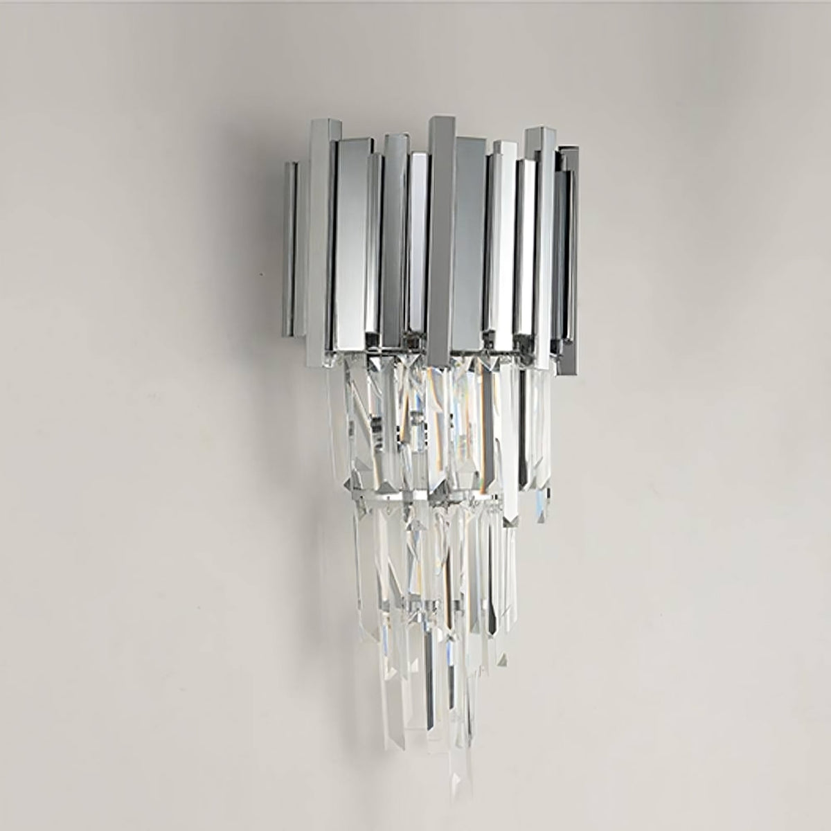buyGio Crystal & Steel Wall Sconce - Morsale