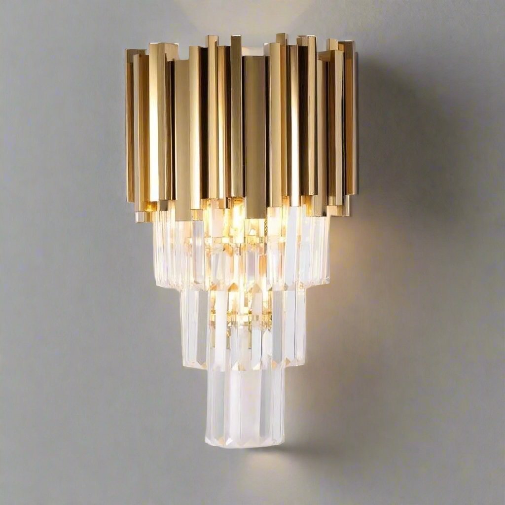 buyGio Gold Crystal Wall Sconce - Morsale Main image