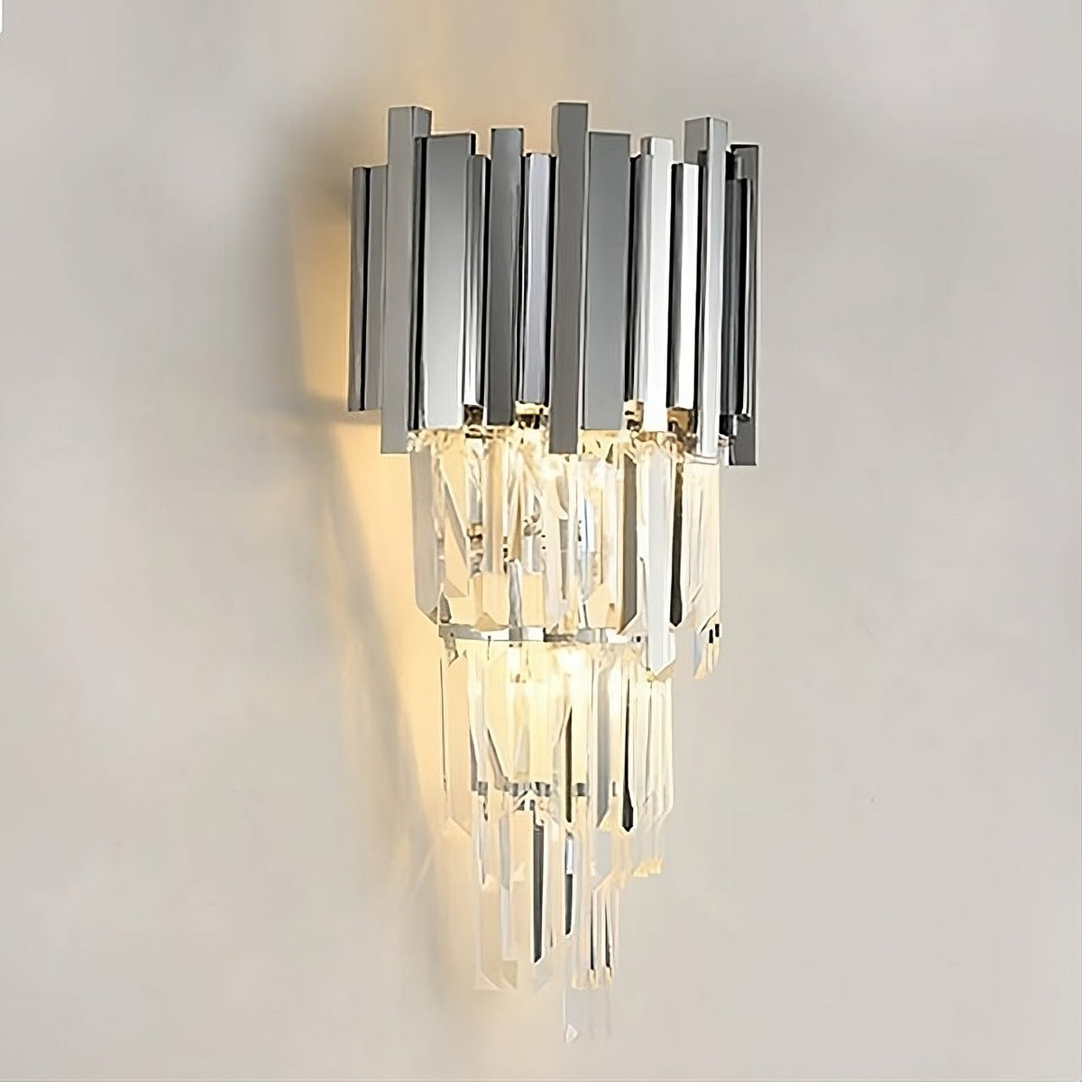 buyGio Crystal & Steel Wall Sconce - Morsale