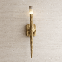 Valen forged brass and marble wall sconce full view
