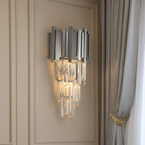 buyGio Crystal & Steel Wall Sconce - Morsale