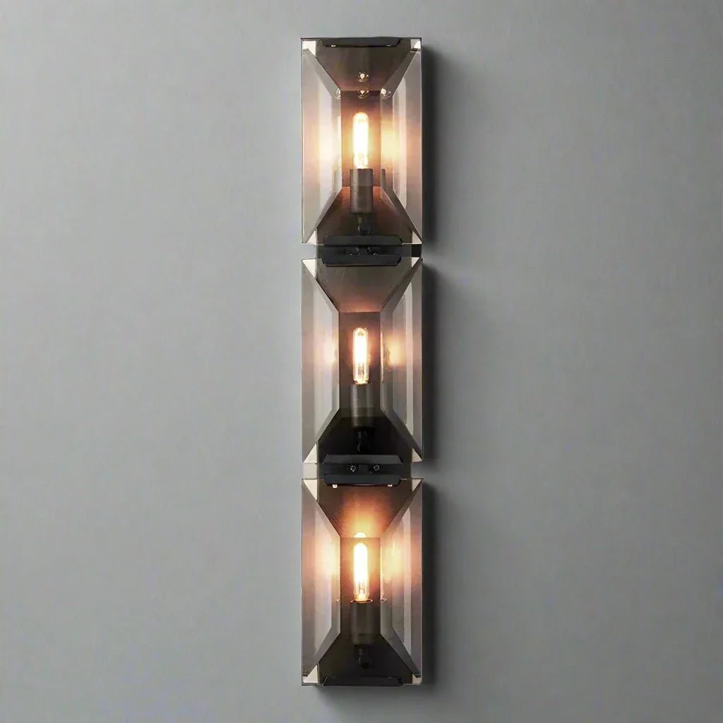 buyBrookhill 3-Light Crystal Wall Sconce — Black - Morsale
