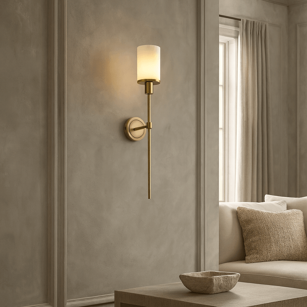 Caldera Marble & Brass Wall Sconce Secondary image
