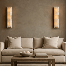 Brookhill calcite wall sconce in a hallway